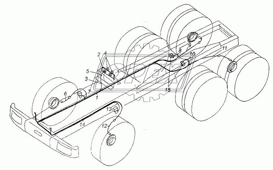 Электрооборудование АБС тормозов и пневмоподвески по шасси МАЗ-64226